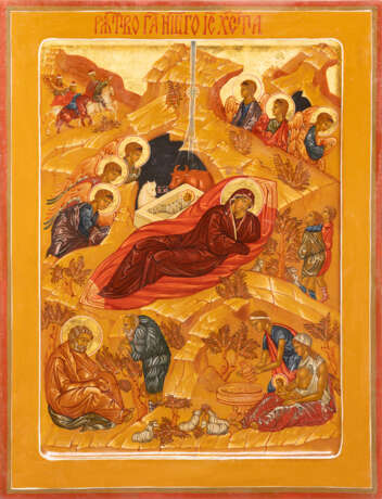 TWO ICONS SHOWING THE POKROV AND THE NATIVITY OF CHRIST - фото 2