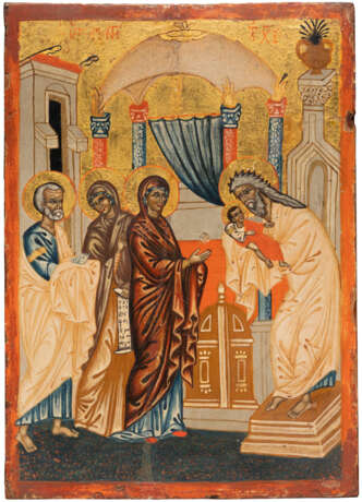 AN ICON SHOWING THE PRESENTATION OF CHRIST AT THE TEMPLE - фото 1