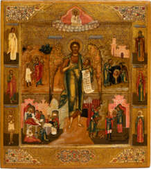 AN ICON SHOWING ST. JOHN THE FORERUNNER WITH SCENES FROM HIS LIFE