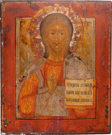 TWO LARGE ICONS SHOWING CHRIST PANTOKRATOR AND THE BAPTISM OF CHRIST - photo 2
