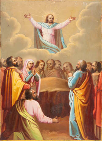 TWO ICONS SHOWING THE TRANSFIGURATION AND THE ASCENSION OF CHRIST - photo 2