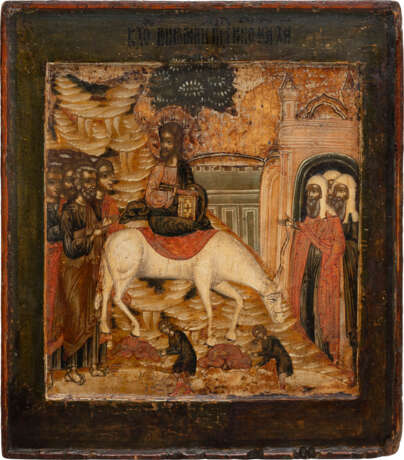 AN ICON SHOWING THE ENTRY INTO JERUSALEM - photo 1