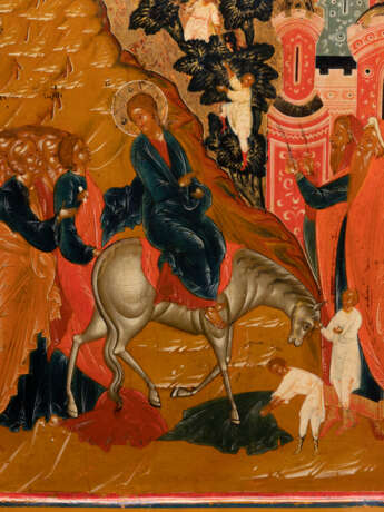 A VERY FINE ICON SHOWING THE ENTRY INTO JERUSALEM - фото 3