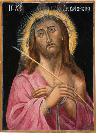 AN ICON SHOWING CHRIST CROWNED WITH THORNS - фото 1