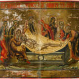 A LARGE ICON SHOWING THE ENTOMBMENT OF CHRIST - photo 1