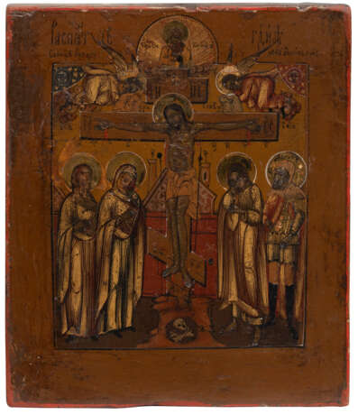 A MINIATURE ICON SHOWING THE CRUCIFIXION OF CHRIST - фото 1