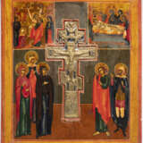 A STAUROTHEK ICON SHOWING THE CRUCIFIXION, THE DESCENT FROM THE CROSS AND THE ENTOMBMENT OF CHRIST - Foto 1