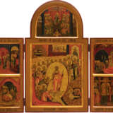 A LARGE TRIPTYCH SHOWING THE DESCENT INTO HELL AND FEASTS - фото 1