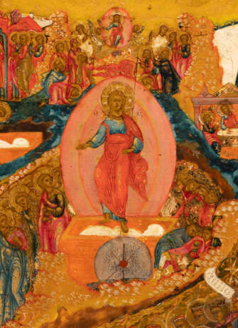 A VERY FINE ICON SHOWING THE RESURRECTION AND THE DESCENT INTO HELL - photo 7