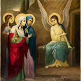 A MONUMENTAL ICON SHOWING THE THREE MARYS AT THE TOMB - photo 1