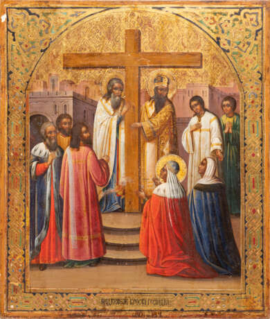 AN ICON SHOWING THE EXALTATION OF THE TRUE CROSS - фото 1