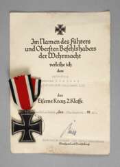 Eisernes Kreuz 1939 2. Kl. mit Verleihungszeugnis