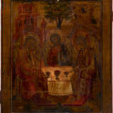 A MONUMENTAL ICON SHOWING THE OLD TESTAMENT TRINITY FROM A CHURCH ICONOSTASIS - фото 1