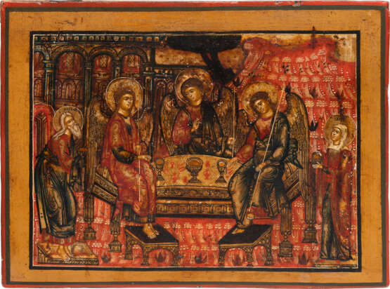 A FINE ICON SHOWING THE OLD TESTAMENT TRINITY - Foto 1