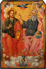 A MONUMENTAL ICON SHOWING THE NEW TESTAMENT TRINITY FROM A CHURCH ICONOSTASIS