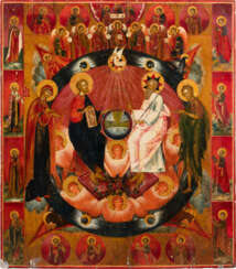 A MONUMENTAL ICON SHOWING THE NEW TESTAMENT TRINITY