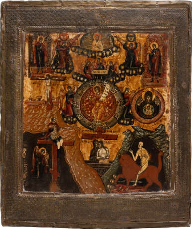 A RARE ICON SHOWING CHRIST 'ONLY BEGOTTEN SON' WITH A BASMA - фото 1