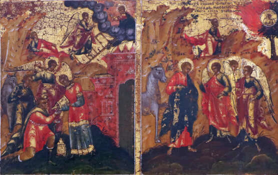 A VERY RARE AND LARGE ICON SHOWING THE ARCHANGEL MICHAEL WITH SCENES FROM HIS LIFE - photo 2