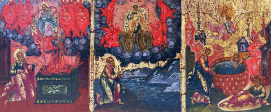 A VERY RARE AND LARGE ICON SHOWING THE ARCHANGEL MICHAEL WITH SCENES FROM HIS LIFE - photo 6