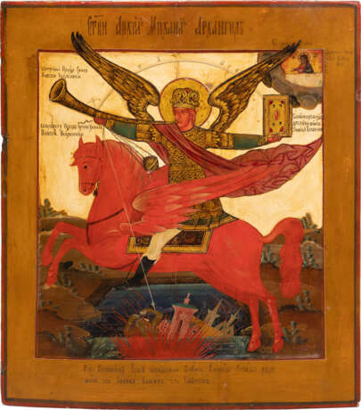AN ICON SHOWING THE ARCHANGEL MICHAEL AS HORSEMAN OF THE APOCALYPSE - фото 1