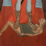 A MONUMENTAL ICON SHOWING THE ARCHANGEL MICHAEL AS PSYCHOPOMP FROM A CHURCH ICONOSTASIS - photo 3