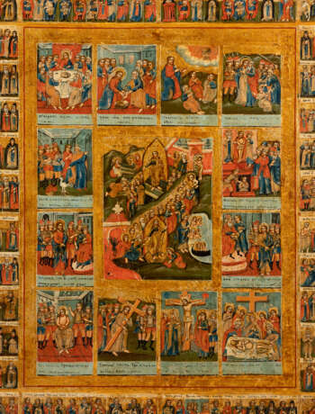 A MONUMENTAL CALENDER ICON OF THE WHOLE YEAR WITH 52 PORTRAITS OF THE MOTHER OF GOD - фото 2