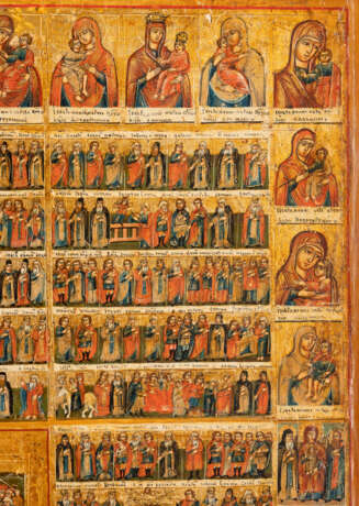 A MONUMENTAL CALENDER ICON OF THE WHOLE YEAR WITH 52 PORTRAITS OF THE MOTHER OF GOD - Foto 4