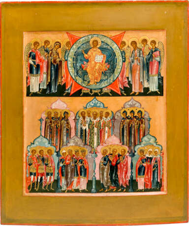 A FINE ICON SHOWING 'ALL SAINTS' - photo 1