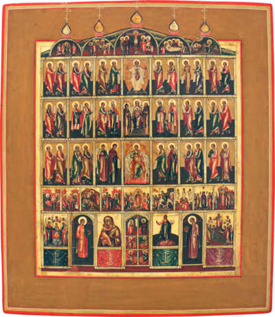 A RARE AND VERY FINE ICON SHOWING A CHURCH ICONOSTASIS - photo 1