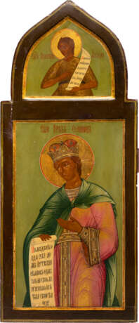 A LARGE ICON SHOWING KING SOLOMON AND ABEL FROM A CHURCH ICONOSTASIS - photo 1