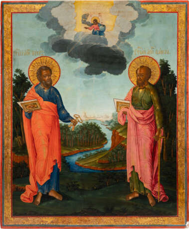 A LARGE ICON SHOWING THE APOSTLES PETER AND PAUL - фото 1