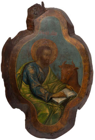 AN ICON SHOWING ST. LUKE THE EVANGELIST WITH OKLAD - photo 3