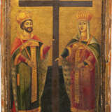 A LARGE AND FINE ICON SHOWING STS. CONSTANTINE AND HELENA - Foto 1