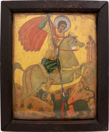 A MELKITE ICON SHOWING ST. GEORGE KILLING THE DRAGON - Foto 1