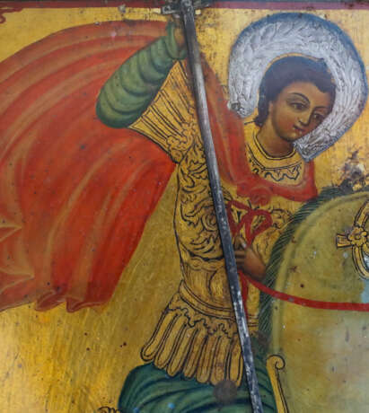 A MELKITE ICON SHOWING ST. GEORGE KILLING THE DRAGON - Foto 2