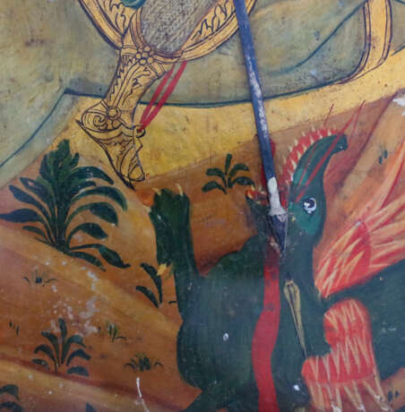 A MELKITE ICON SHOWING ST. GEORGE KILLING THE DRAGON - Foto 3