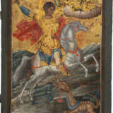 A LARGE ICON SHOWING ST. GEORGE KILLING THE DRAGON - photo 1