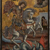 A LARGE AND VERY FINE SIGNED ICON SHOWING ST. GEORGE KILLING THE DRAGON - photo 1