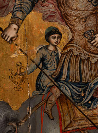 A LARGE AND VERY FINE SIGNED ICON SHOWING ST. GEORGE KILLING THE DRAGON - Foto 2