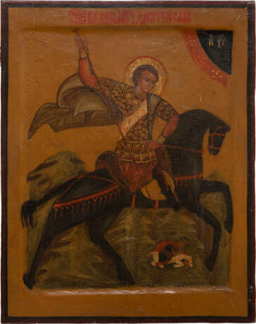 A LARGE ICON SHOWING ST. DEMETRIUS OF THESSALONIKI - Foto 1