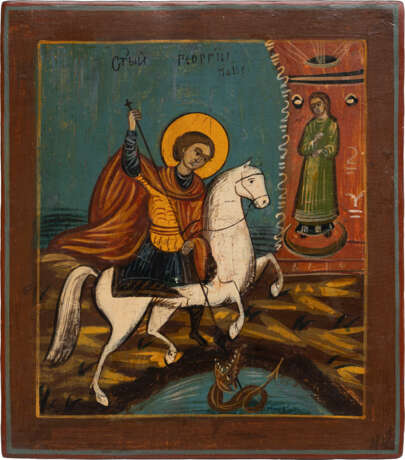 A SMALL ICON SHOWING ST. GEORGE KILLING THE DRAGON - Foto 1