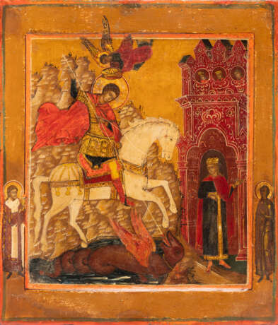 AN ICON SHOWING ST. GEORGE KILLING THE DRAGON - Foto 1