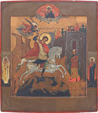 AN ICON SHOWING ST. GEORGE KILLING THE DRAGON - Foto 1