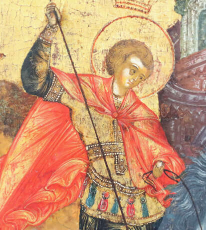 A VERY FINE ICON SHOWING ST. GEORGE KILLING THE DRAGON - photo 3