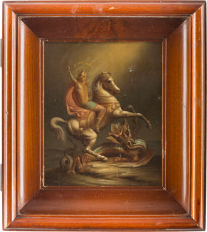 A SIGNED ICON SHOWING ST. GEORGE SLAYING THE DRAGON - photo 2