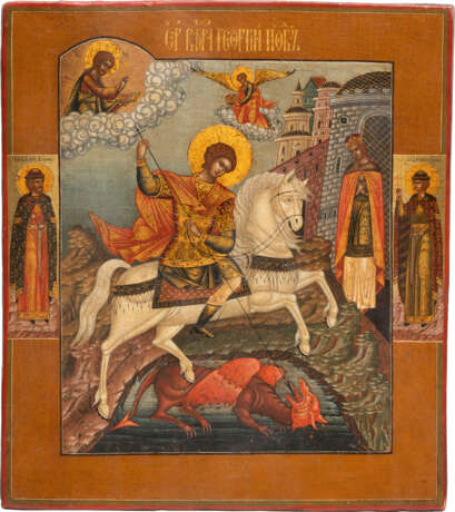 AN ICON SHOWING ST. GEORGE SLAYING THE DRAGON - photo 1