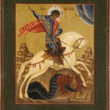 A SMALL ICON SHOWING ST. GEORGE KILLING THE DRAGON - photo 1