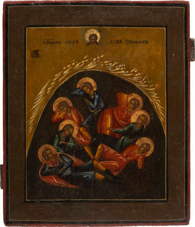 AN ICON SHOWING THE SEVEN SLEEPERS OF EPHESOS - Foto 1
