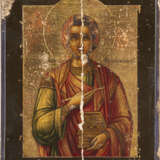 A SMALL ICON SHOWING ST. PANTELEIMON AND A FRAGMENT OF AN ICON SHOWING NIKITA - photo 2