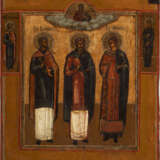 TWO ICONS SHOWING THE HEAD OF ST. JOHN THE FORERUNNER AND STS. SAMON, GURI AND AVIV - фото 2